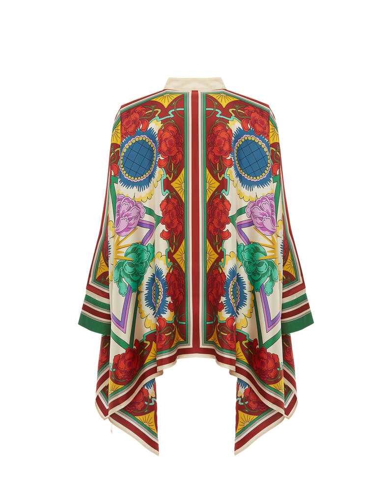 Foulard Shirt (Placed) in Taormina Placée Ivory for Women | La DoubleJ