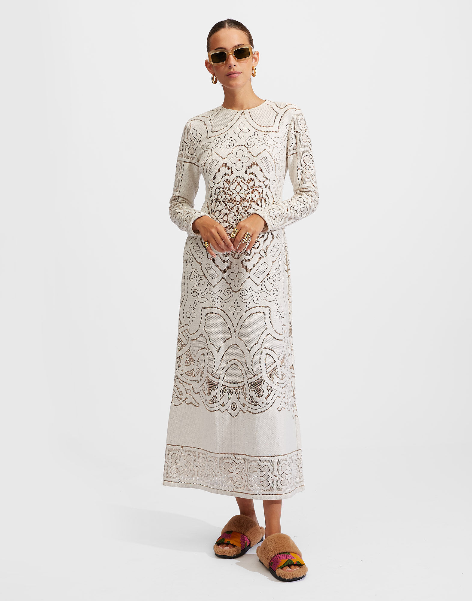 Embroidered Swing Dress