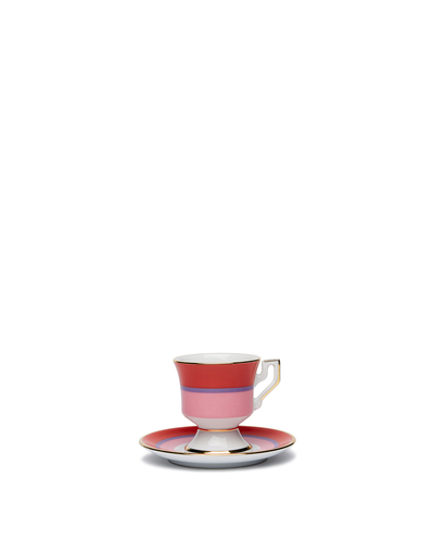 Espresso Cup & Saucer Set of 2 in Rainbow Rosa - Homeware