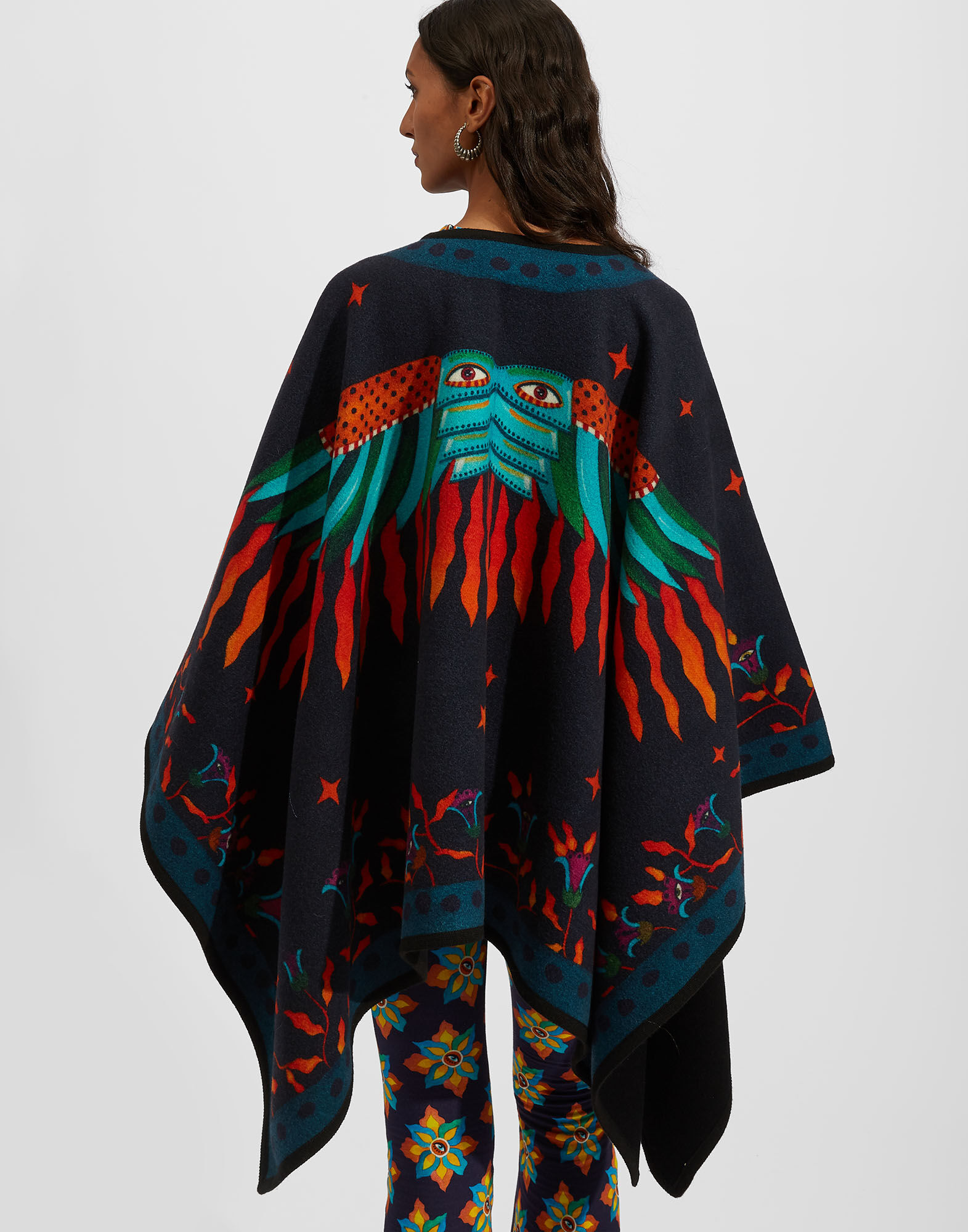 Reversible Poncho in Isis Nero Placée for Women | La DoubleJ