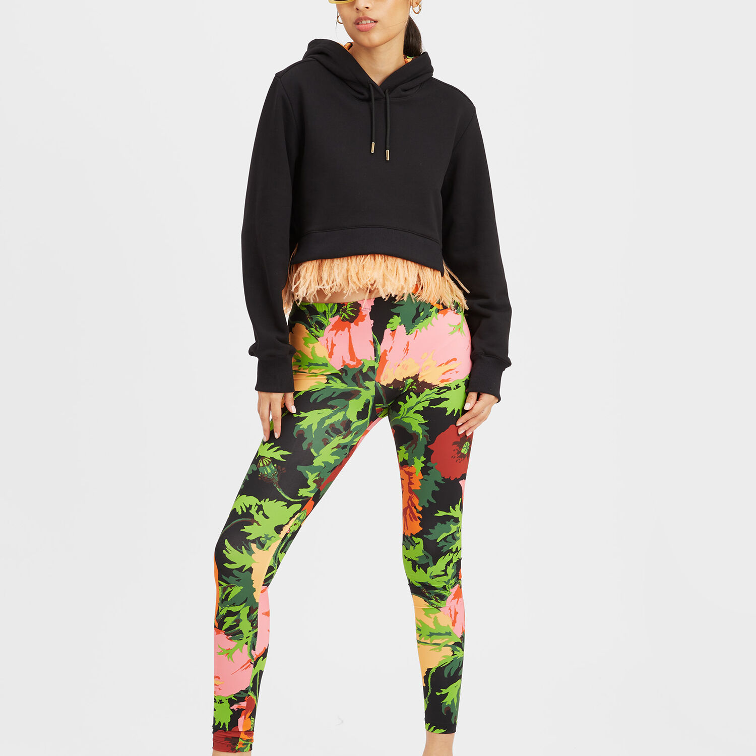 LA DOUBLEJ Floral-print stretch-jersey leggings