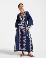 La DoubleJ Viviana Dress Whitsun Plac&eacute;e Blue DRE0716COT056FSK03BU03