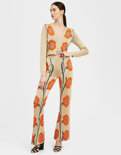 Zara + Floral Jacquard Knit Leggings
